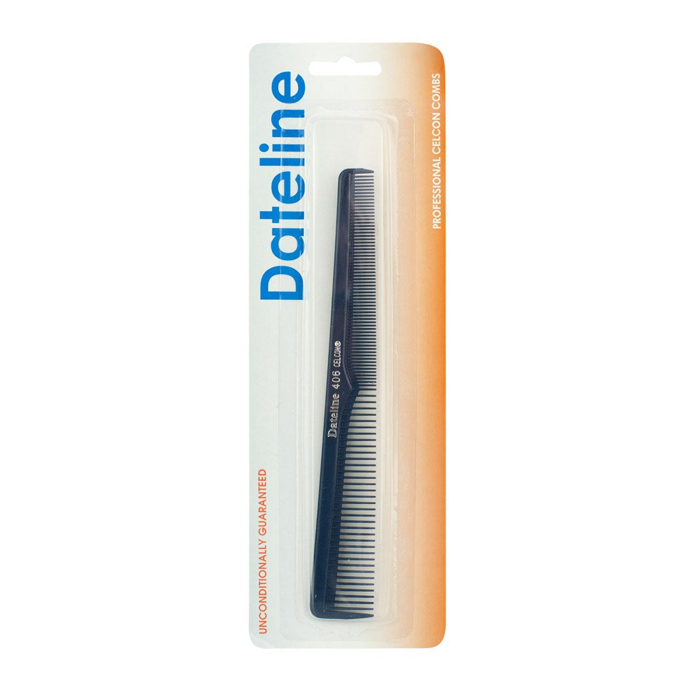 Dateline Professional Blue Celcon Tapered Barber Comb 406