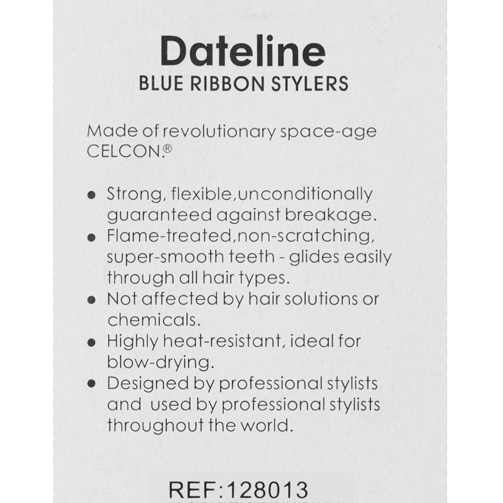 Dateline Professional Blue Celcon Tapered Barber Comb 406