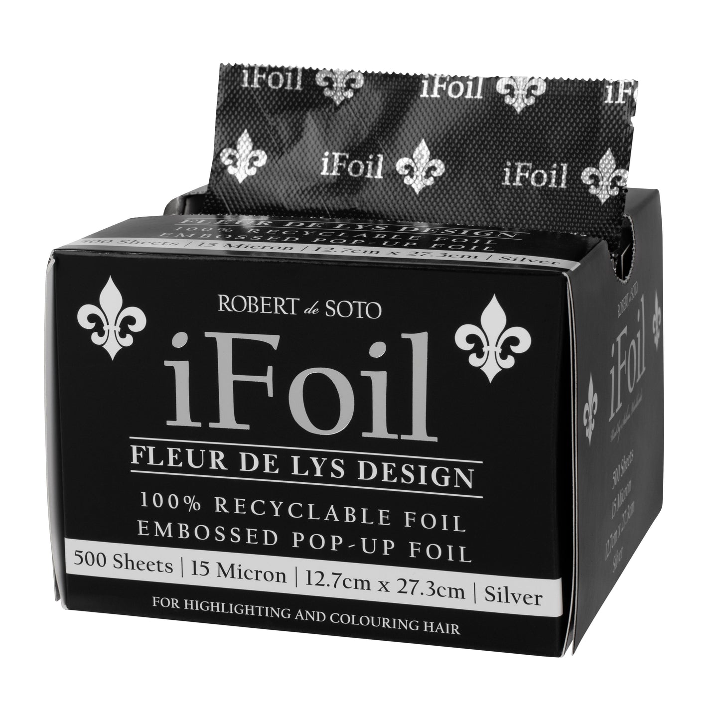 Robert Desoto Ifoil 15 Micron Embossed Pop Up Interleaved Pre Cut Foil 500 Sheets 127 X 273mm Fleur De Lis