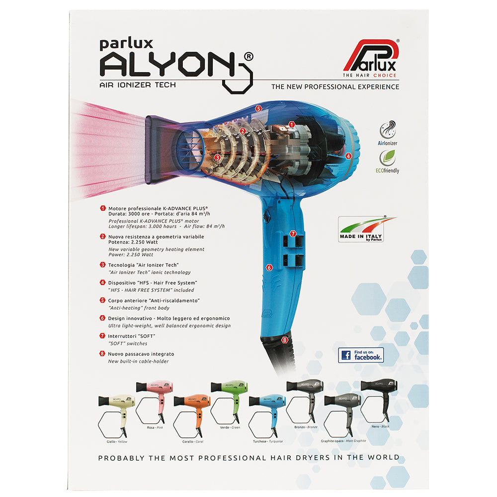 Parlux Alyon Air Ionizer Tech Hair Dryer 2250W - Yellow