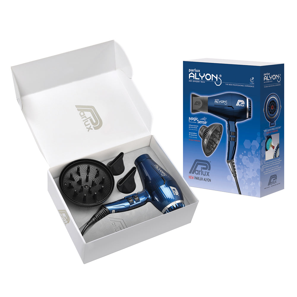 Parlux Alyon Air Ionizer Tech Hair Dryer 2250w - Midnight Blue W/diffuser Pack