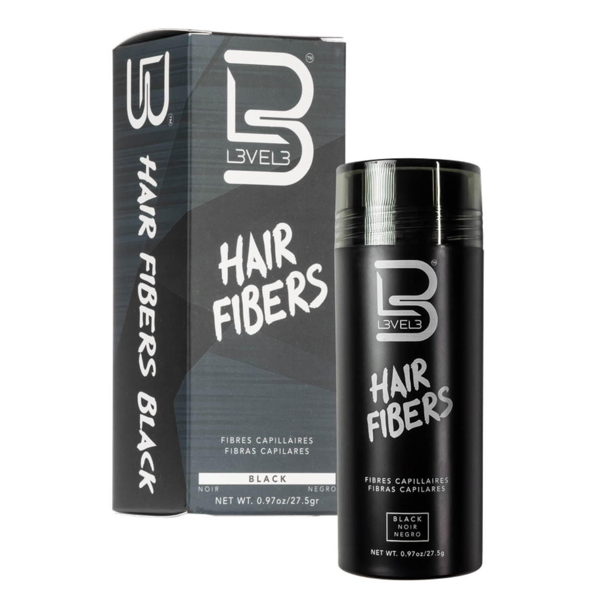 L3VEL3 Hair Fibers 27.5g - Black