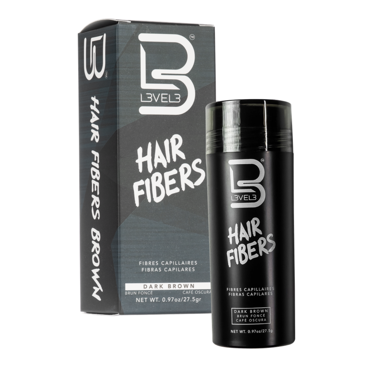 L3VEL3 Hair Fibers 27.5g - Dark Brown