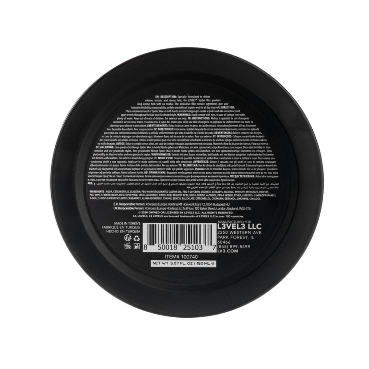 L3VEL3 Spider Wax Fiber Texture Wax - 150g