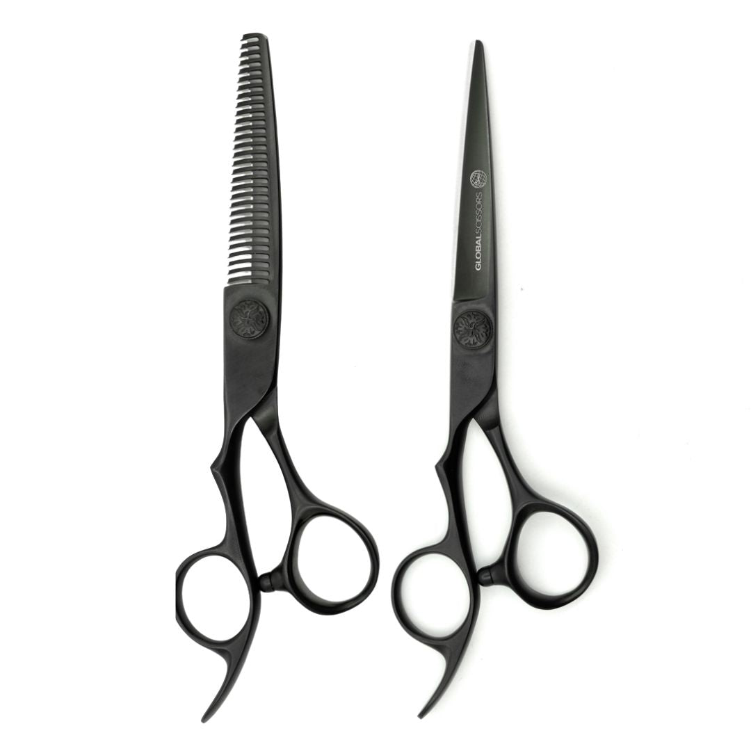 Global Scissors Ebony Haircutting Scissors Set