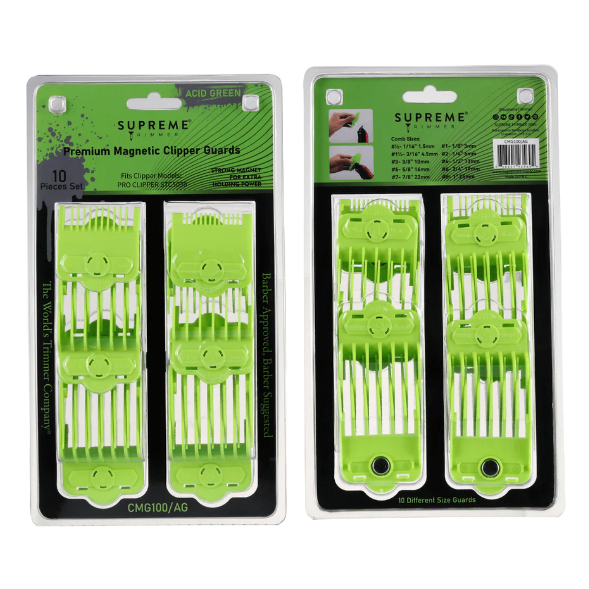Supreme ST Magnetic Clip On Guards - Green
