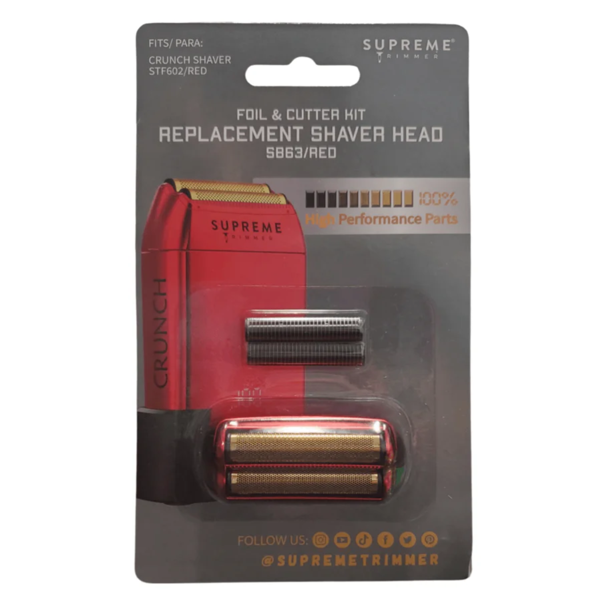 Supreme ST Crunch Shaver Replacement Foil & Cutter - Red