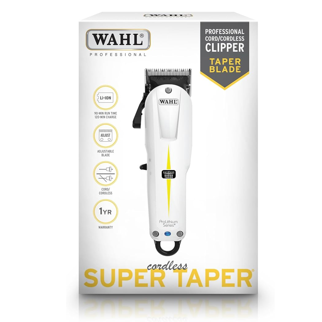 Wahl Super Taper Cordless Pro Lithium Clipper - White