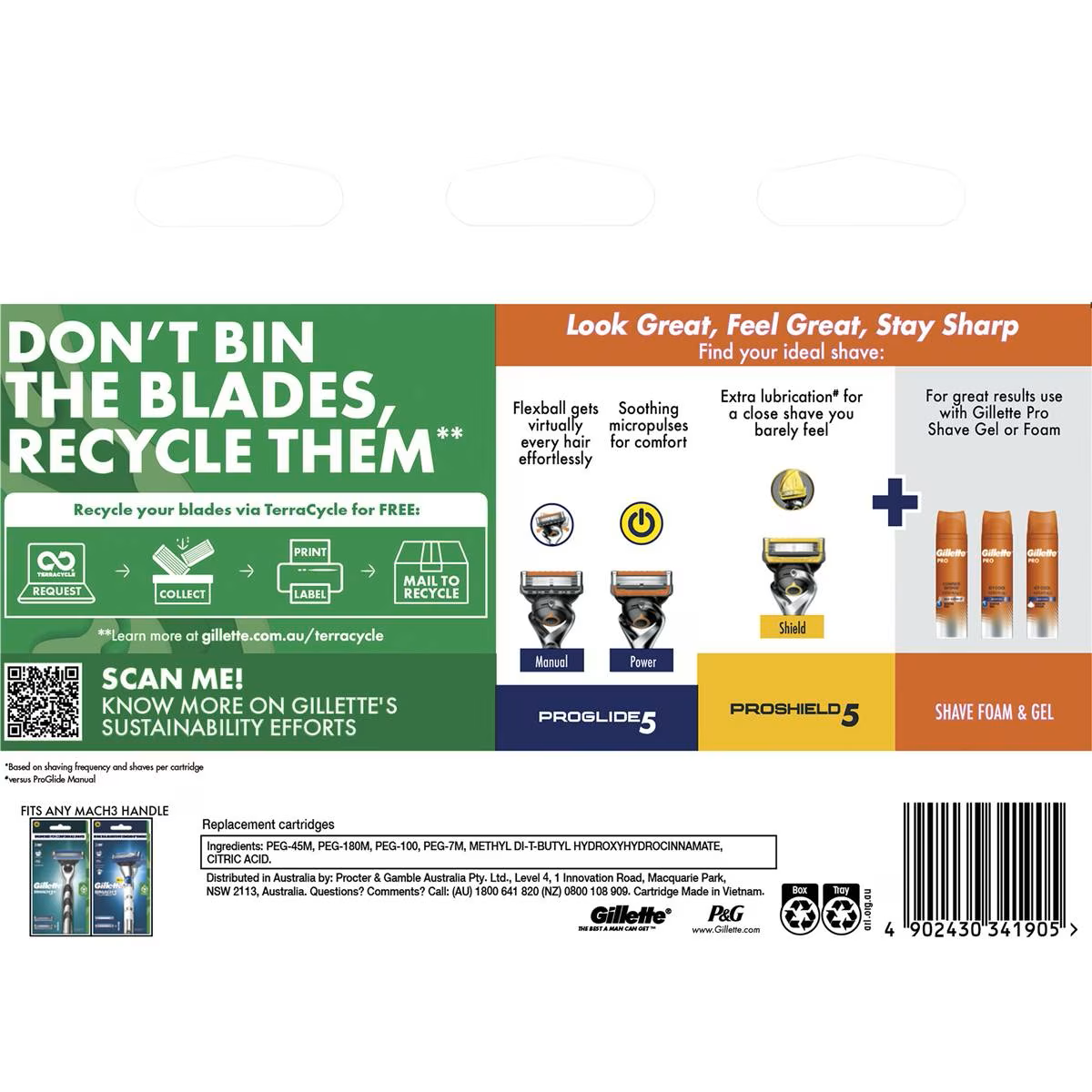 Gillette Mach3+ Razor Blades 12 Pack