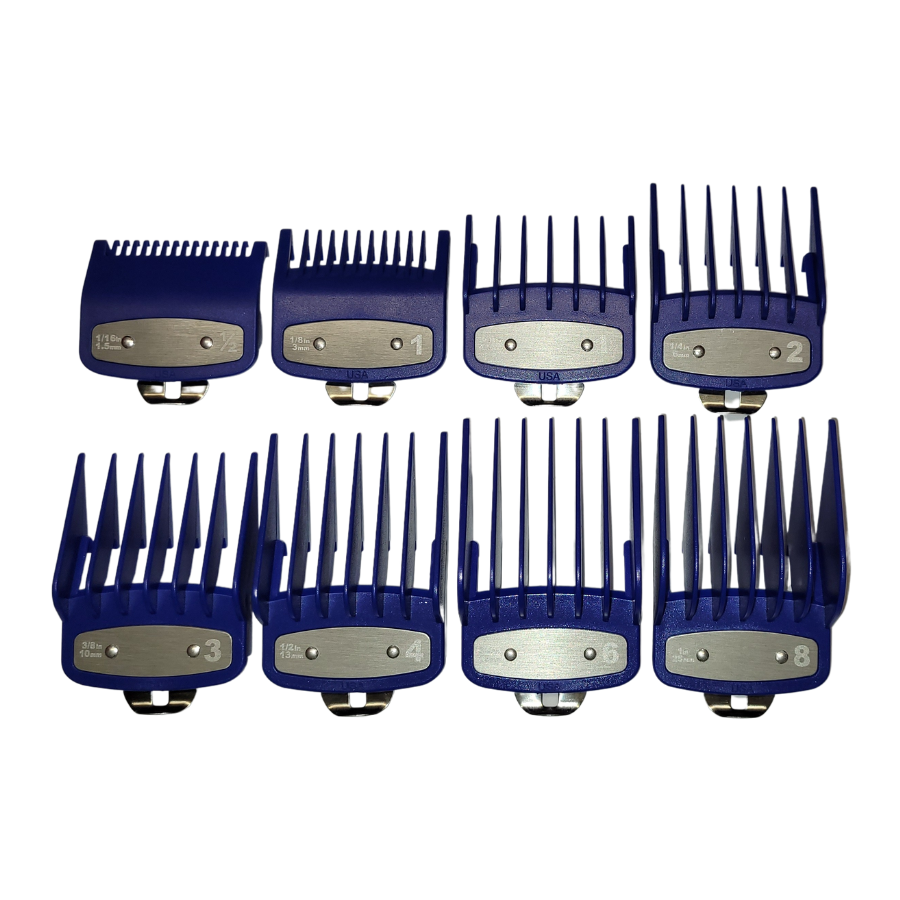 Premium Clipper Attachment Set Blue - 8 Pc