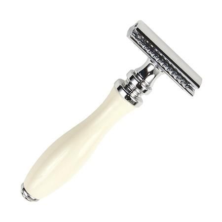 Parker 111w - White Resin Handle Safety Razor