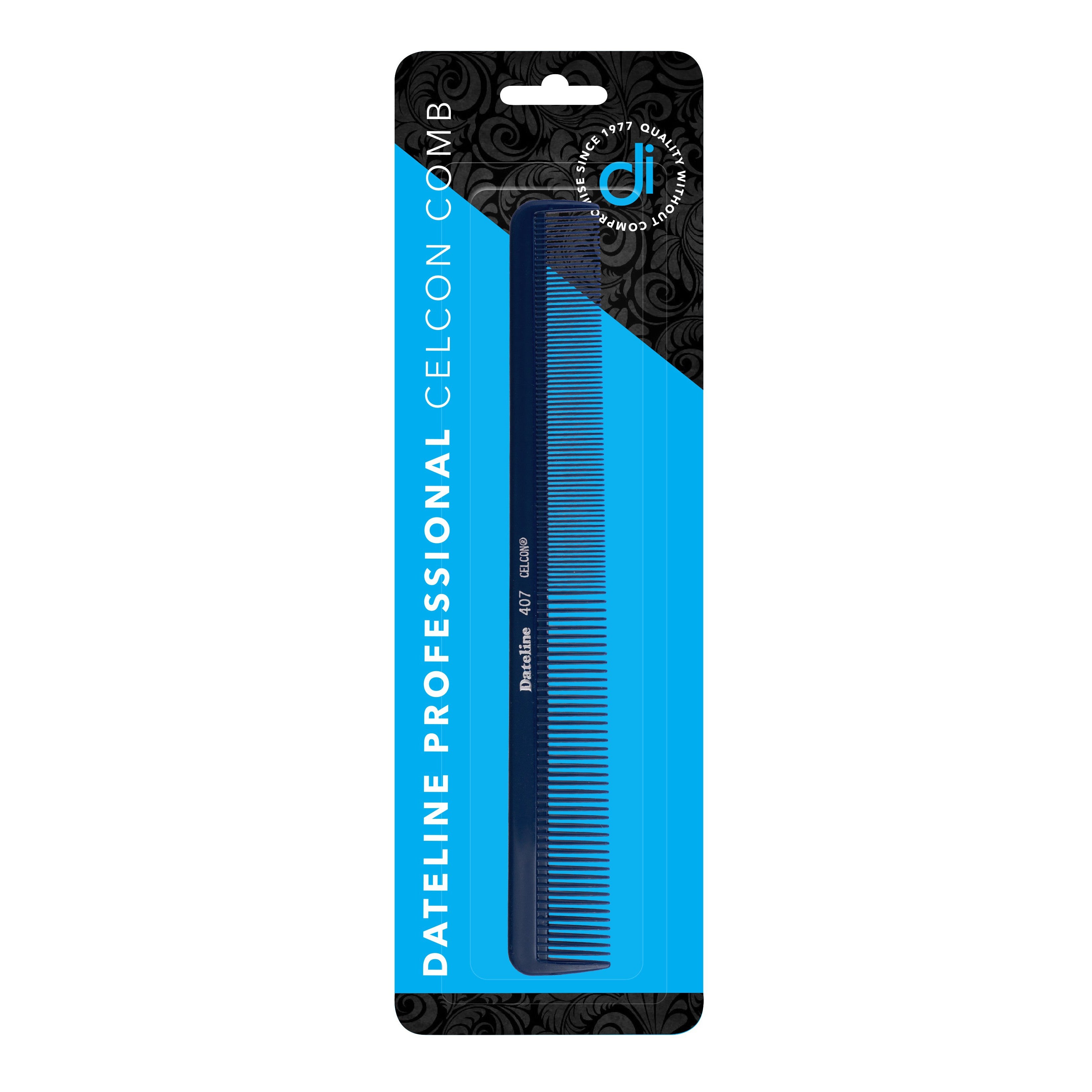 Dateline Professional Blue Celcon Styling Comb 8 1/2" 407 Large