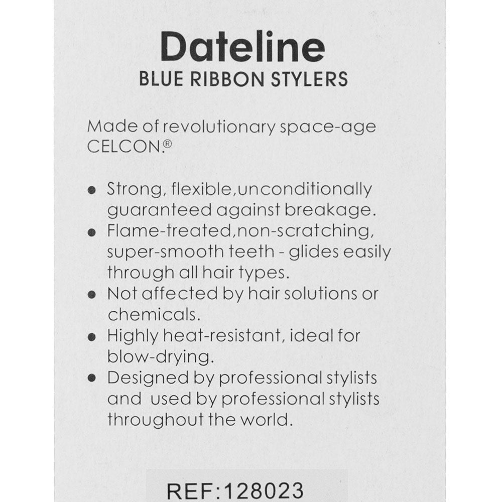 Dateline Professional Blue Celcon Teasing Comb With Rubber Grip And 5 Tails 7 1/2 302r - Plastic