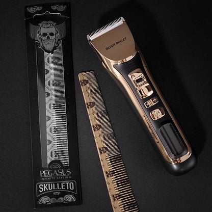 Pegasus Skulleto No 303 Gold Barber Tapered Comb