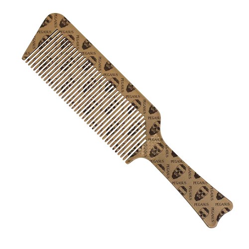 Pegasus Skulleto No 514a Gold Flat Topper Barber Comb