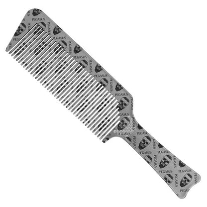 Pegasus Skulleto No 514a Silver Flat Topper Barber Comb