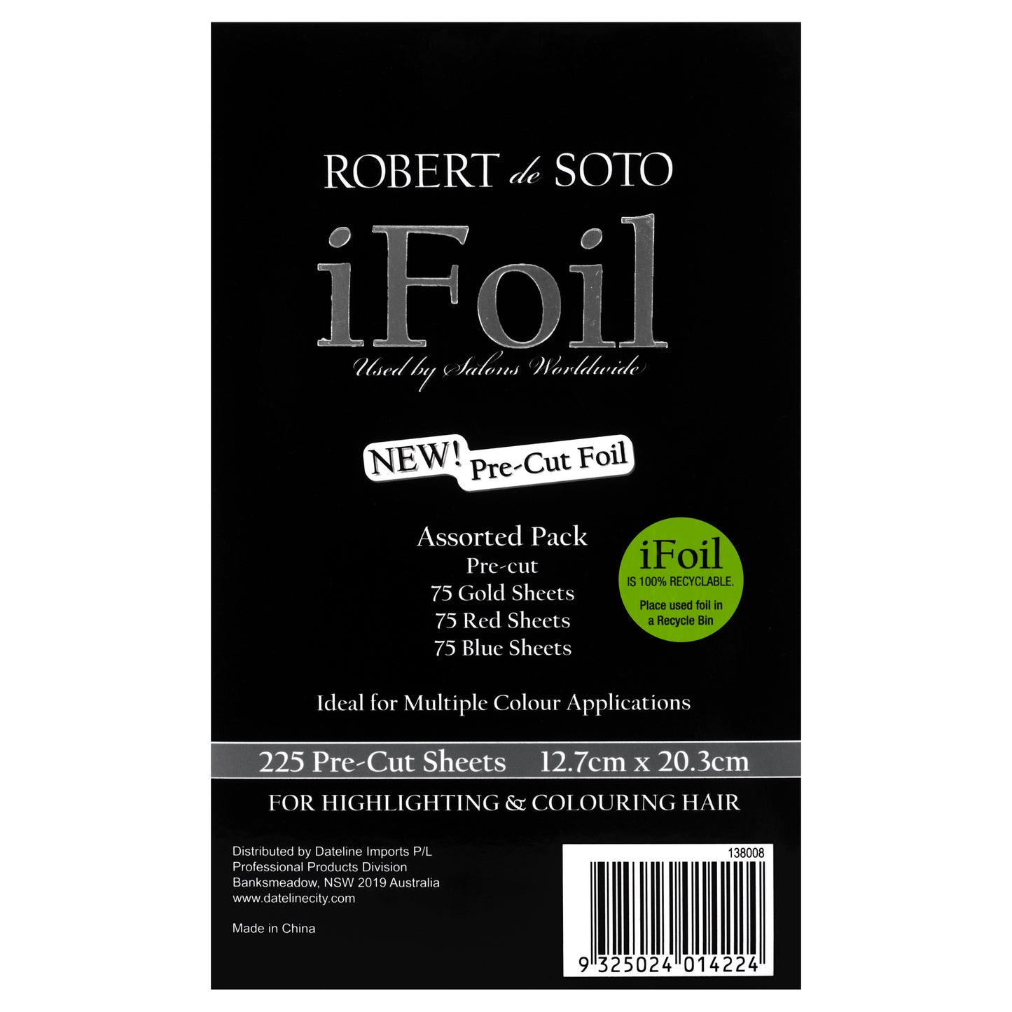 Robert Desoto Ifoil 15 Micron Pre Cut Foil 225 Sheets 127mm X 203mm - Gold/red/blue