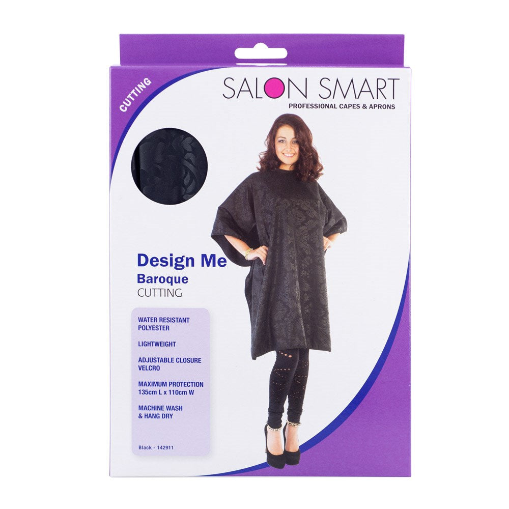 Salon Smart Baroque Cutting Cape - Black