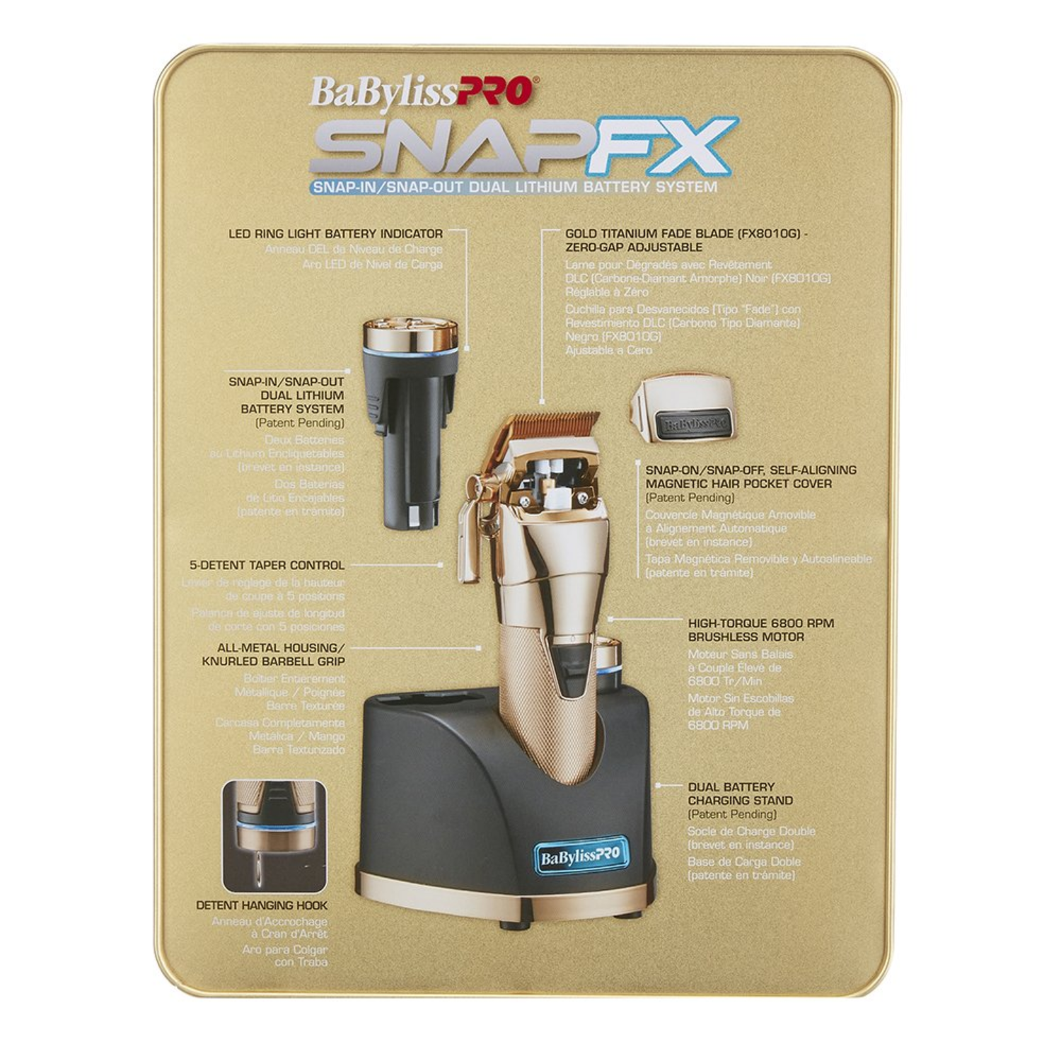 BaBylissPRO SnapFX Gold Clipper