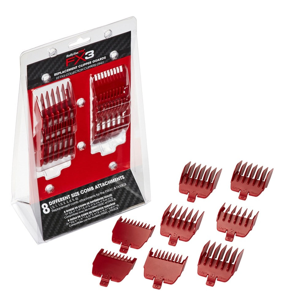 BaBylissPRO FX3 Hair Clipper Comb Attachment Set