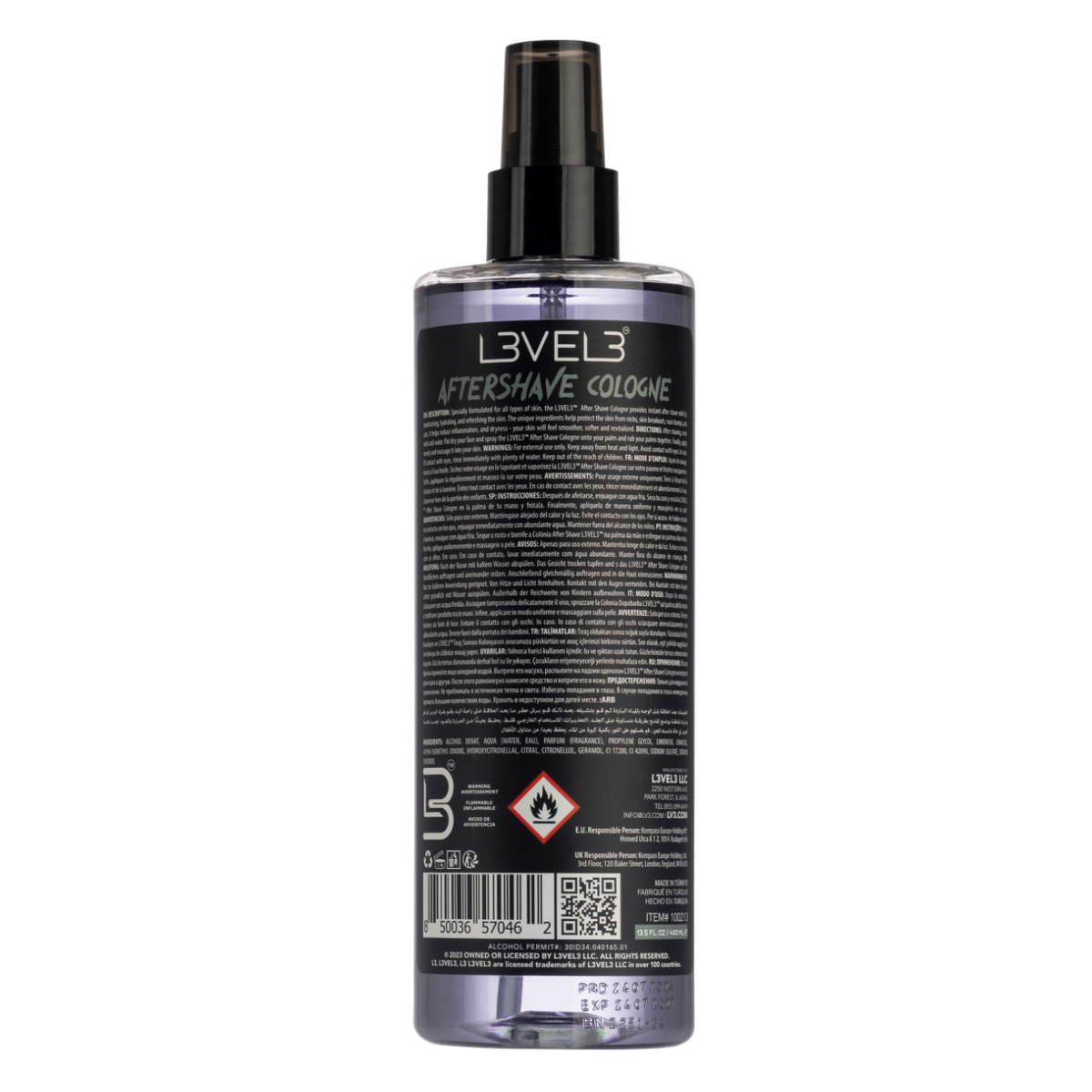L3VEL3 Aftershave Cologne Midnight - 400ml