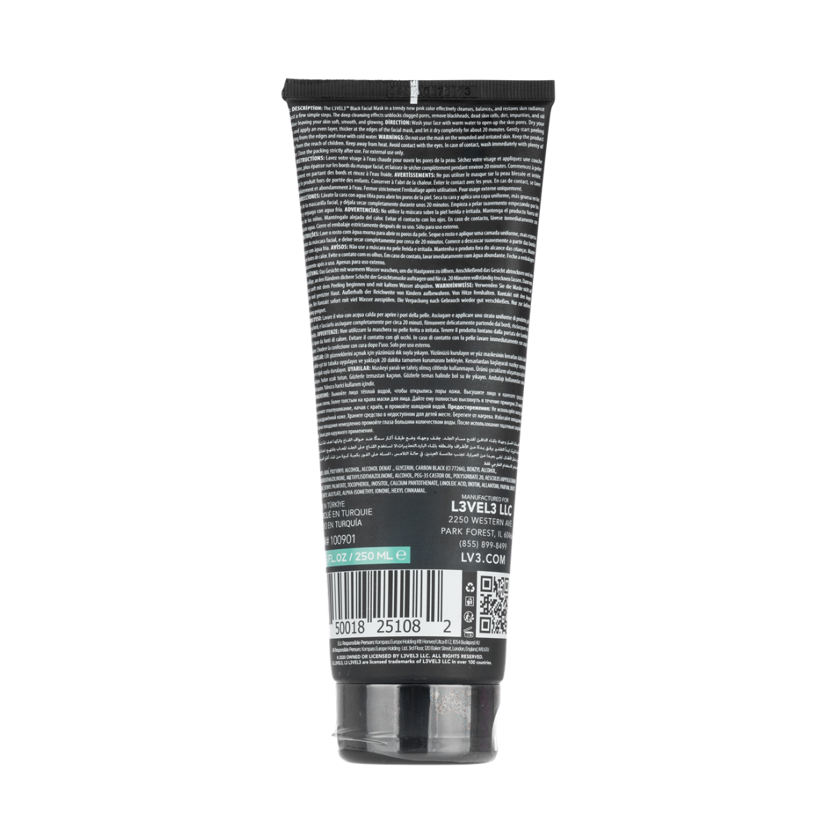 L3VEL3 Peel Off Pore Cleansing Facial Mask Black - 250ml