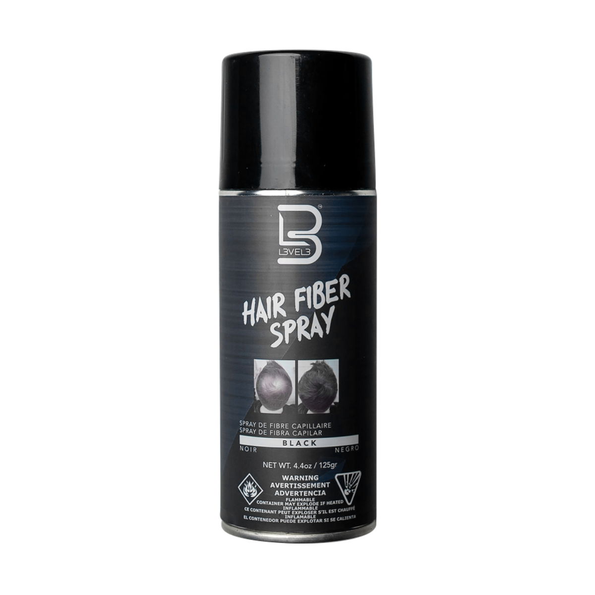 L3VEL3 Hair Fiber Spray 120g - Black