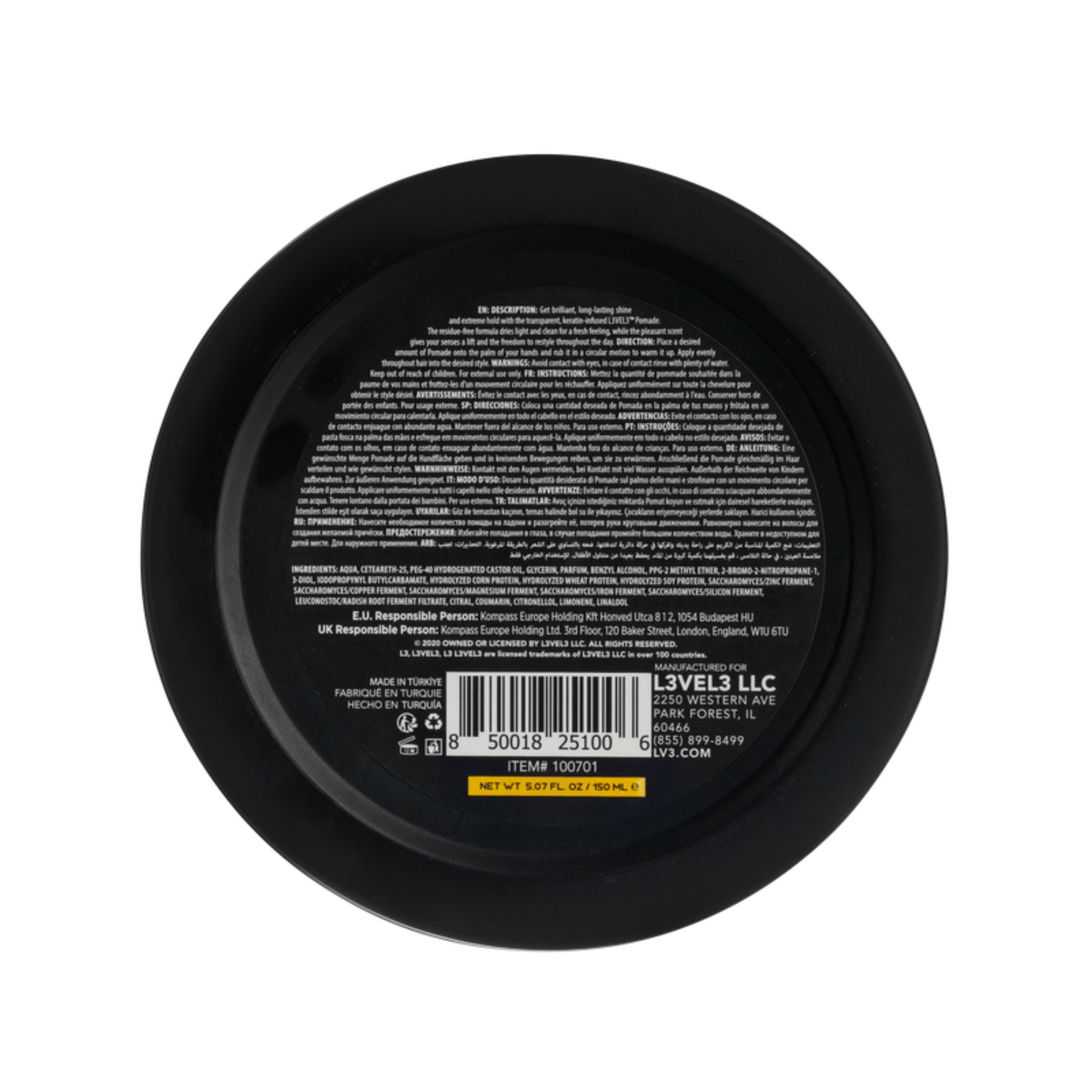 L3VEL3 Styling Pomade (Hold 3) - 150ml