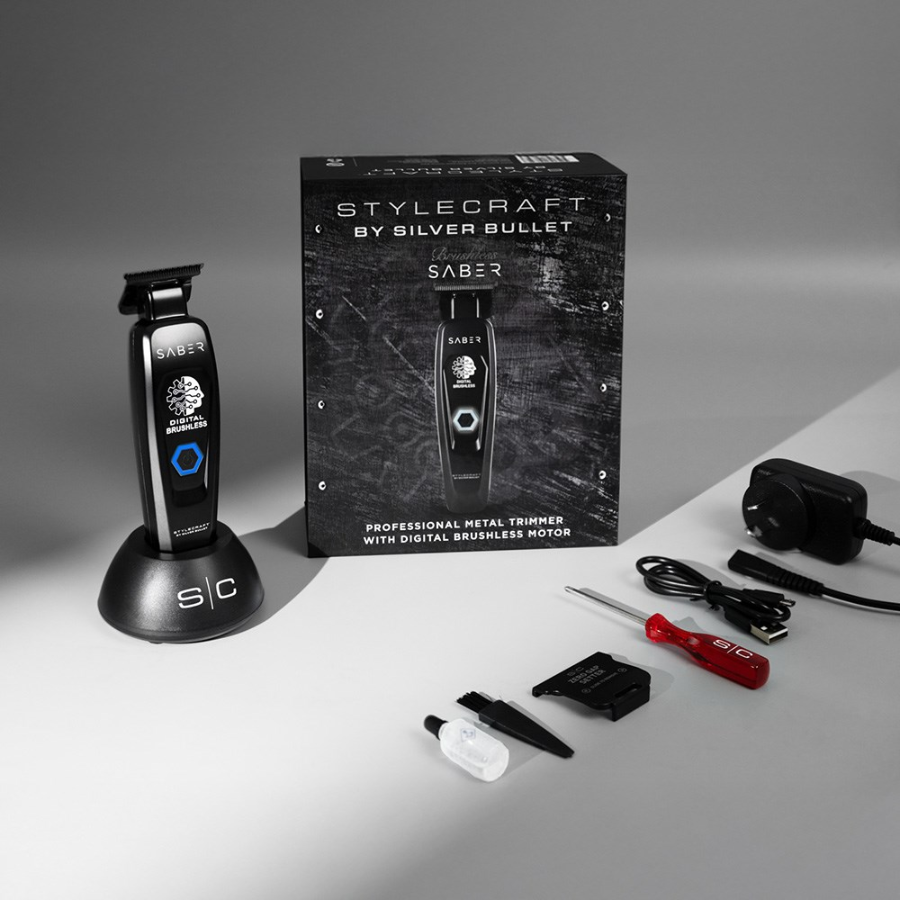 StyleCraft by Silver Bullet Saber Digital Brushless Hair Trimmer Black