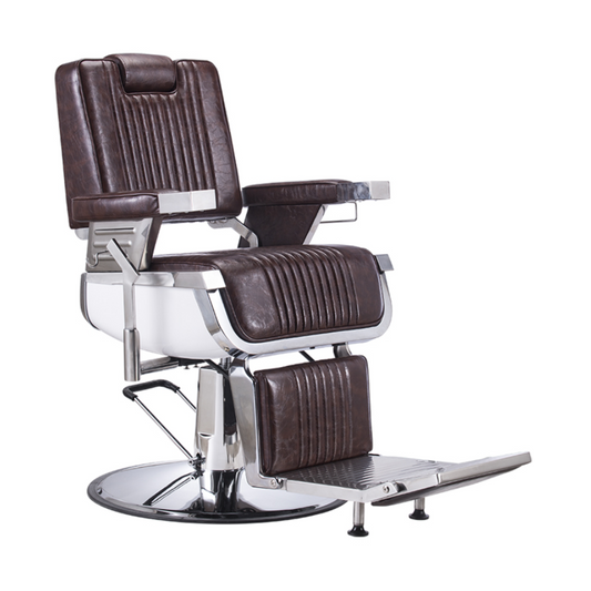Karma Brisbane Barber Chair - Brown/ Chrome