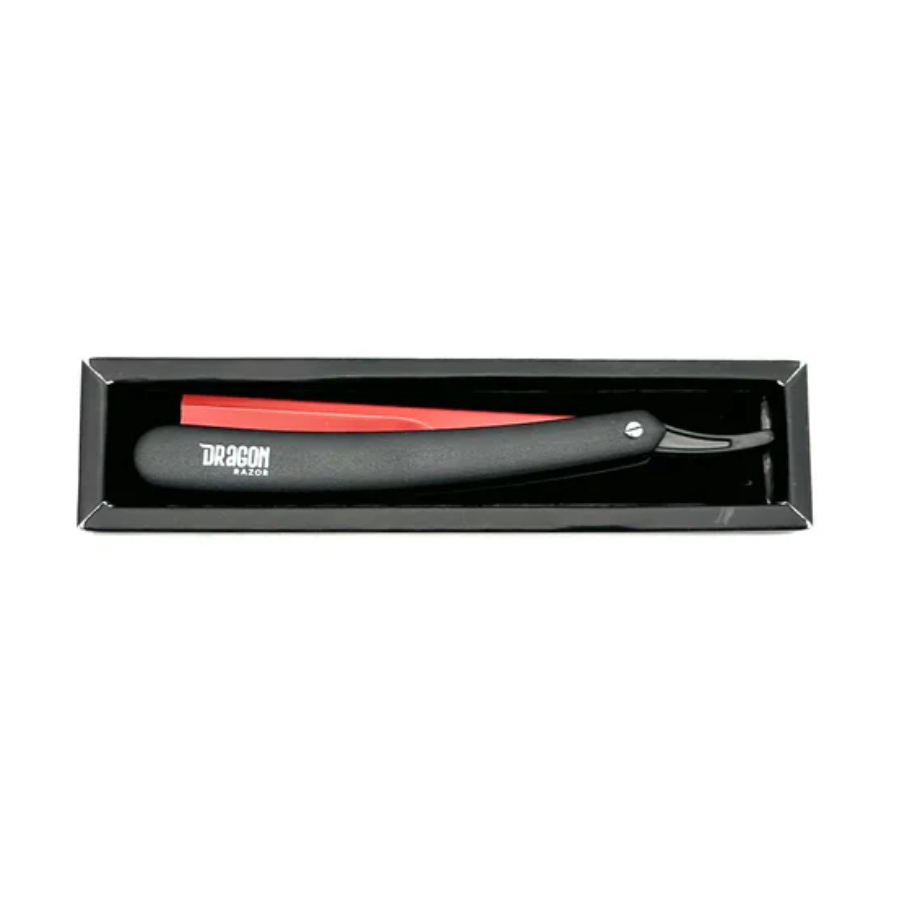 Dragon Razor Cut Throat Single Edge Razor Black and Red