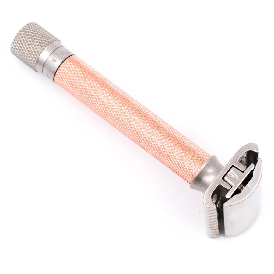 Parker Variant Safety Razor Adjustable Razor Rose Gold Colour Handle