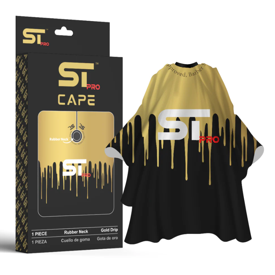 Supreme ST Pro Barber Cape/ Rubber Neck Series - Gold Drip