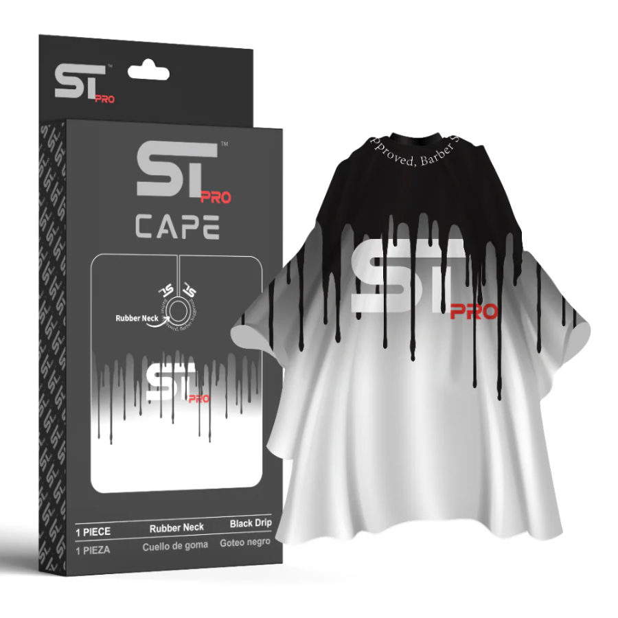 Supreme ST Pro Barber Cape/ Rubber Neck Series - Black Drip