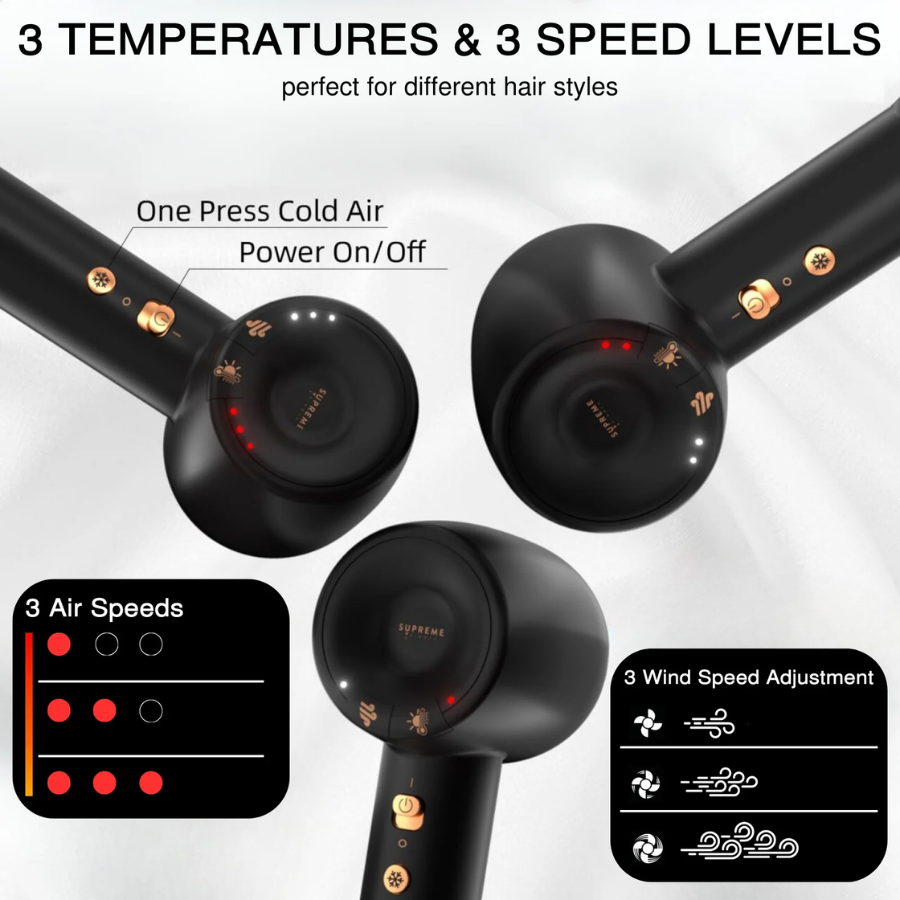 Supreme ST Hair Dryer Kit - Black