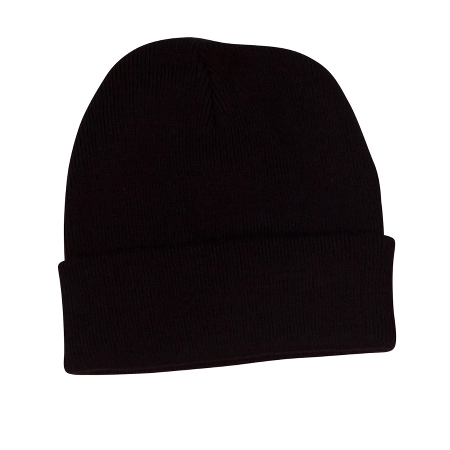 CH28 Roll Up Acrylic Beanie - Black