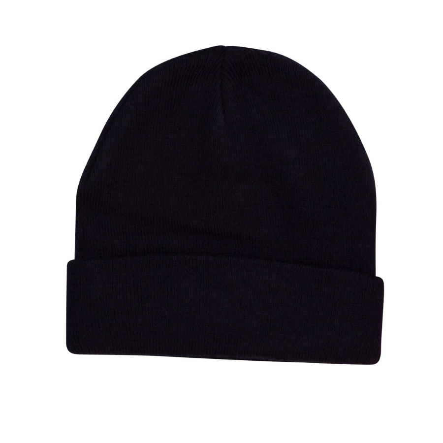 CH28 Roll Up Acrylic Beanie - Black