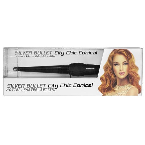 Silver Bullet City Chic Regular Ceramic Conical Curling Iron Black - 13mm-25mm