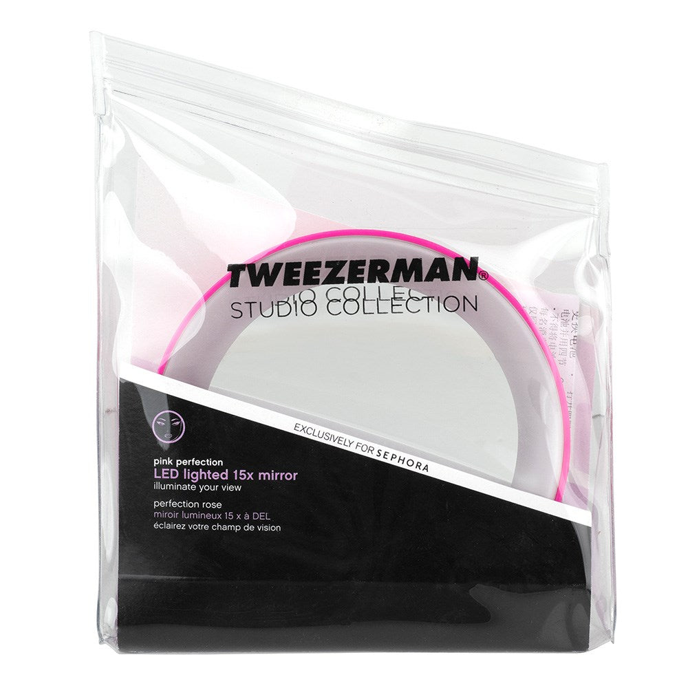 Tweezerman Led Lighted 15x Mirror Pink