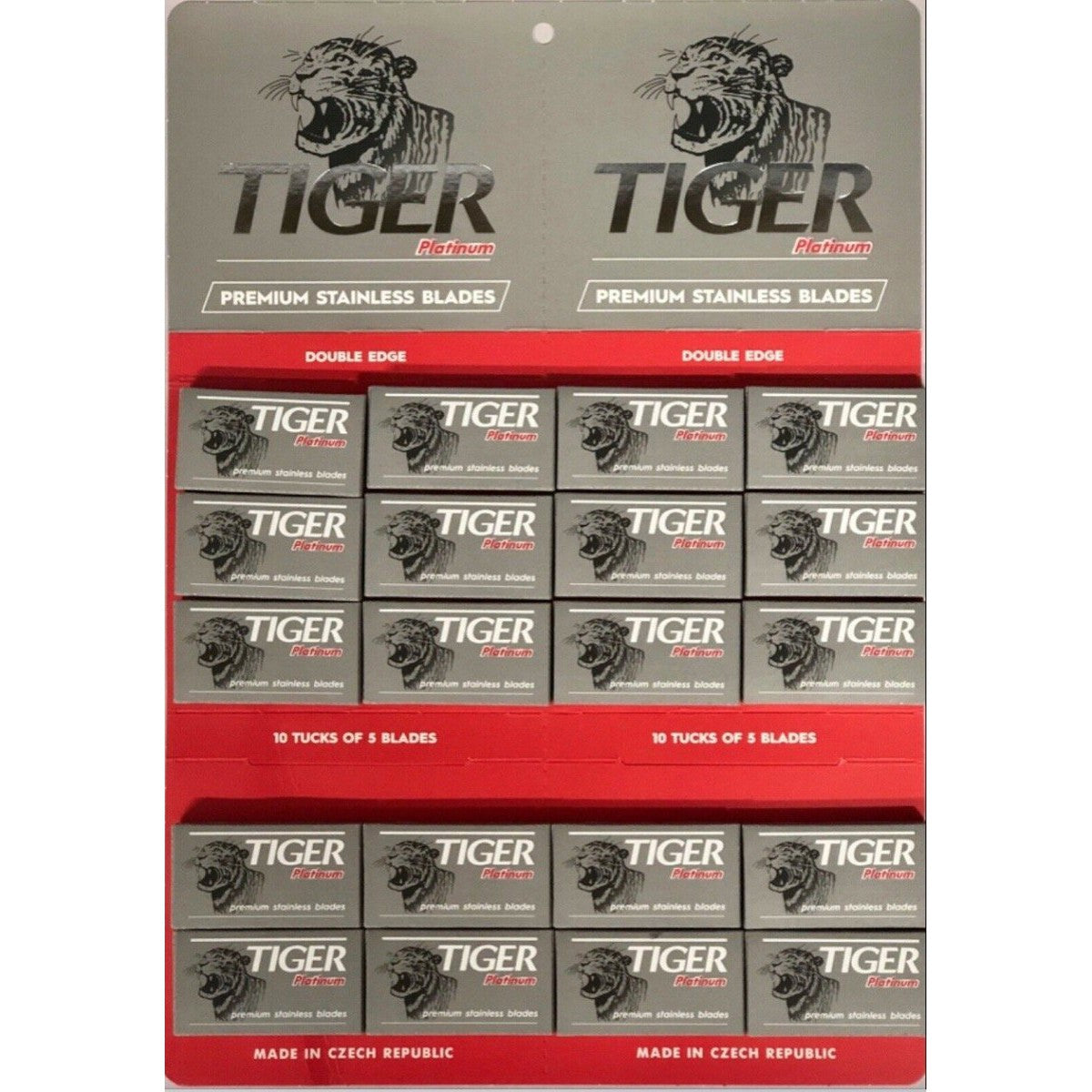 Tiger Premium Double Edge Razor Blades 100 Blades Czech Made – BarberCo